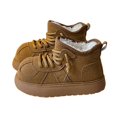 thumbnail image 1 of Mwjwdo Girl's Snow Boots Children's Fleece Lining Warm Short Boots Casual Fashion Artificial Leather Artificial Leather Sole Everyday Winter Wear Khaki 30, 1 of 9