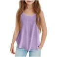 thumbnail image 1 of Mwjwdo Girls Eyelet Tank Tops Summer Sleeveless Camisole Spaghetti Strap Beach Casual Loose Flowy Vest Children's Tops Purple 11 Years, 1 of 8