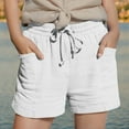 thumbnail image 1 of Mwjwdo Girls Linen Shorts,2025 Summer Shorts for Kids Comfy Cute Drawstring Beach Short Pants with Pockets White 10 Years, 1 of 9