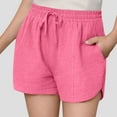 thumbnail image 1 of Mwjwdo Girls Summer Elastic Waist Drawstring Shorts Kids High Waisted Wide Leg Casual Beach Shorts with Pockets Hot Pink 5 Years, 1 of 8