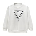thumbnail image 1 of Mwjwdo Girls Sweatshirts Crewneck Fleece Sweatshirt Long Sleeve Letter Printed Pullover Sweater Tops 5-15 Years White 12 Years, 1 of 4