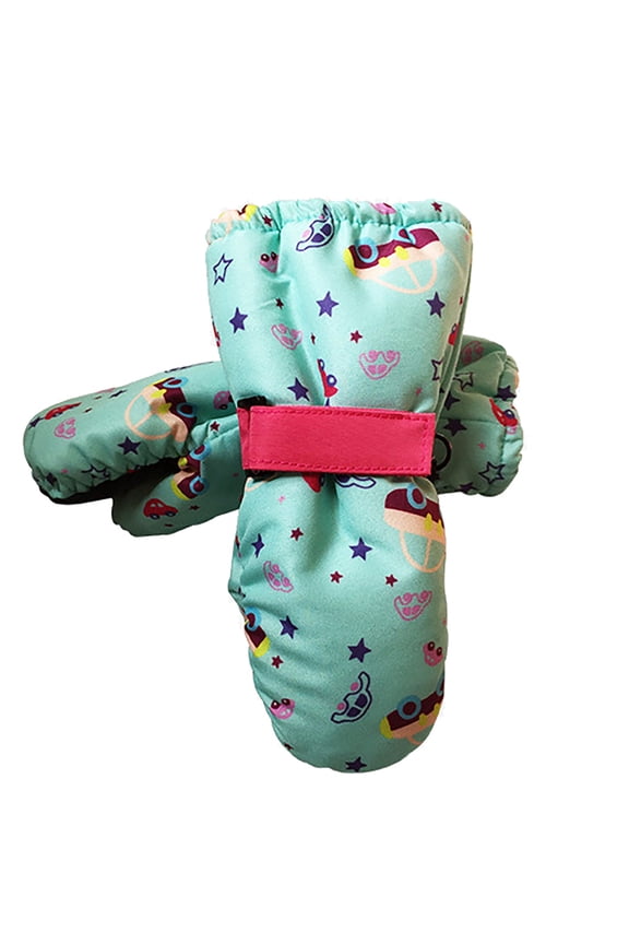 Kids Convertible Flip-Top Touch-Screen Gloves 3D Puppy Appliqu Rib Cuffs for School Writing Blue