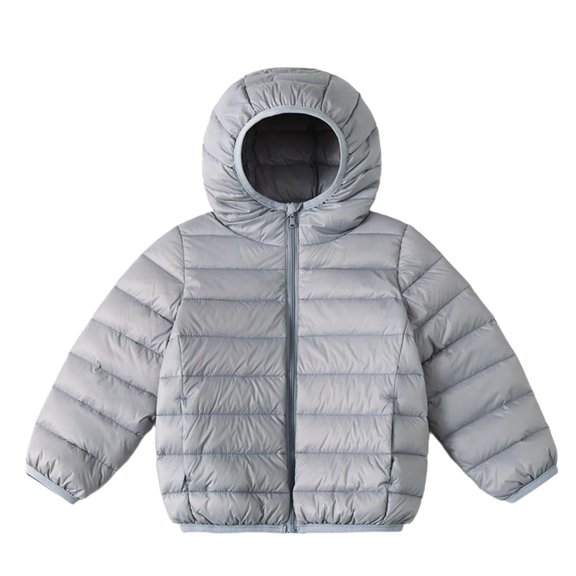 Mwjwdo Kids Puffer Jacket Lightweight Packable Down Coat with Hood Warm and Comfy Down-Alternative Warm Coat Light Blue 9 Years