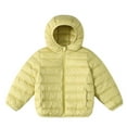 thumbnail image 1 of Mwjwdo Kids Puffer Jacket Lightweight Packable Down Coat with Hood Warm and Comfy Down-Alternative Warm Coat Yellow 7 Years, 1 of 6