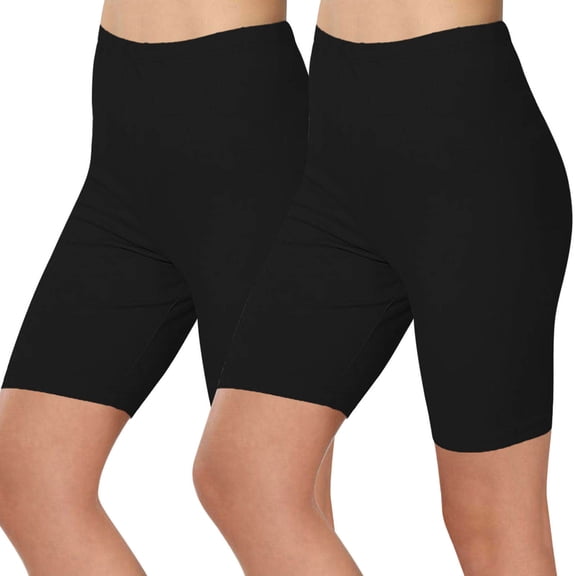 Mwjwdo Knee Length Leggings for Women High Waist Tummy Control Solid Shorts Leggings Lightweight Running Crop Pants Black XXL