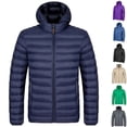 thumbnail image 1 of Mwjwdo Lightweight Quilted Hooded Coat for Men, Fluffy Soft Comfy Zip Up Jacket Long Sleeve Basic Causal Outerwear with Pockets Purple XL, 1 of 3
