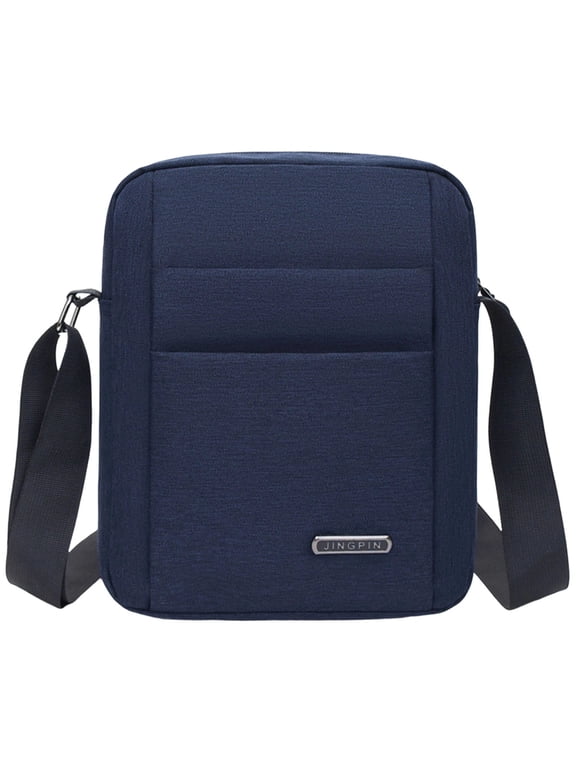 Men's Lightweight Oxford Fabric Crossbody Bag, Durable Small Shoulder Daypack for Daily Work & Outdoor Activities Blue