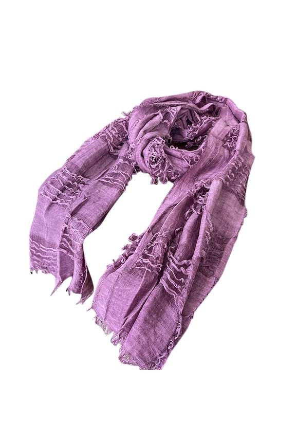 Men’s Linen Plain Weave Scarf Soft Relaxed Drape Light Breathable Fabric For Local Errands Red