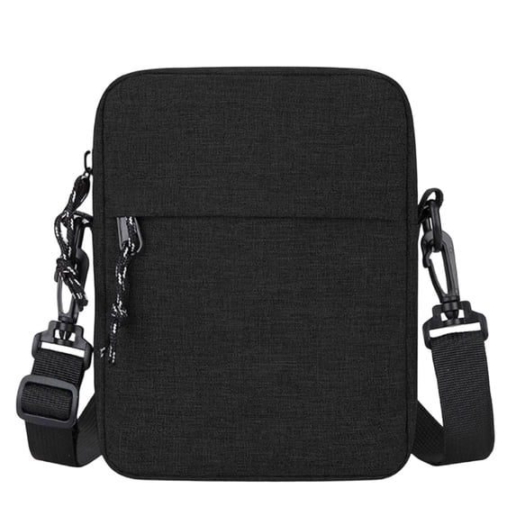 Mwjwdo Men's Solid Oxford Fanny Pack Mini Crossbody Bag, Lightweight Phone Sling Purse for Outdoor Sports & Daily Commute Black