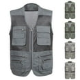 thumbnail image 1 of Mwjwdo Men's Summer Outdoor Work Safari Hiking Travel Photo Fishing Vest with Pockets Lightweight Work Photo Vest Army Green XXXXXL, 1 of 4