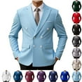 thumbnail image 1 of Mwjwdo Mens Double Breasted Suit Jacket Slim Fit Blazer for Men Buttons Business Blazer Jakcet Wedding Prom Formal Coat Black M, 1 of 4