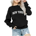 thumbnail image 1 of Mwjwdo New York Sweatshirts for Teen Girls Long Sleeve Crewneck Fleece Pullover Tops for Fall Winter 1-12 Years Black 11 Years, 1 of 4