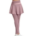 thumbnail image 1 of Mwjwdo Skirted Legging for Women, High Waisted Capris Legging with Skirt Athletic Workout Yoga Pants Tennis Apparel Outfits Pink L, 1 of 5