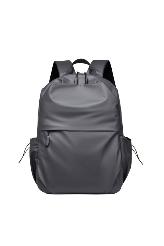Smooth Water Resistant Oxford Casual Backpack, Multi-Pocket Minimalist Laptop Daypack for Men Work School Outdoor Travel Gray