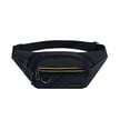 thumbnail image 1 of Mwjwdo Striped Zipper Oxford Casual Fanny Pack, Adjustable Strap Crossbody Waist Bag for Men Sports Daily Errands Black, 1 of 6