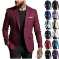 thumbnail image 1 of Mwjwdo Suit Jacket for Men Big and Tall Business Casual Lightweight Sport Coats Open Front One Button Slim Fit Blazer Jackets Beige XXS, 1 of 4