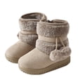 thumbnail image 1 of Mwjwdo Thick Snow Boots Warm Comfortable Short Boots Artificial Leather Sole Casual Fashion Unisex Toddler Little Kids Footwear Winter Outdoor Beige 29, 1 of 4