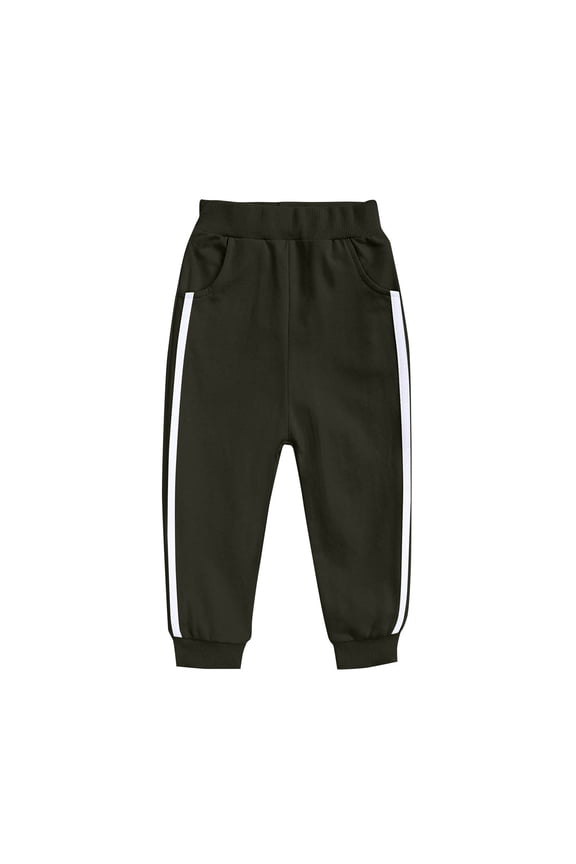 Toddler Baby Boy's Pull On Cotton Jogger Pants Stretch Knit Pants Infant Girls Athletic Sweatpants Bottoms Black 4-5Years