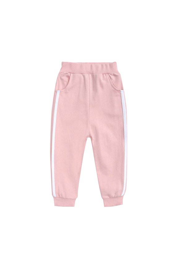 Toddler Baby Boy's Pull On Cotton Jogger Pants Stretch Knit Pants Infant Girls Athletic Sweatpants Bottoms Pink 4-5Years