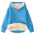 thumbnail image 1 of Mwjwdo Unisex Boys Girls Fleece Lined Sherpa Hoodie Kids Warm Winter Hoodies Pullover Hooded Sweatshirt Sweater 1-12Y Sky Blue 3 Years, 1 of 9