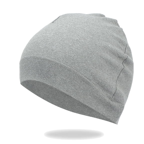 Mwjwdo Unisex Minimal Thin Slouch Skull Cap Seamless Single Light Layer for Daily Office Runs Gray