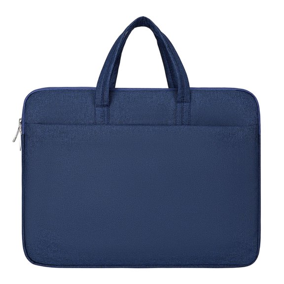 Mwjwdo Unisex Slim Portable Laptop Handbag, Solid Color Lightweight Notebook Carrying Case for Business & Travel Navy