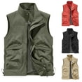 thumbnail image 1 of Mwjwdo Utility Vest for Men Fishing Golf Travel Hiking Photo Outwear Lightweight Sleeveless Jacket with Pockets Khaki M, 1 of 5