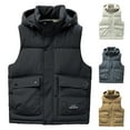 thumbnail image 1 of Mwjwdo Vest for Men Sleeveless Hooded Padded Vest Casual Outerwear Zipper Winter Warm Outdoor Hiking Coat with Pockets Gray XXXXXL, 1 of 4