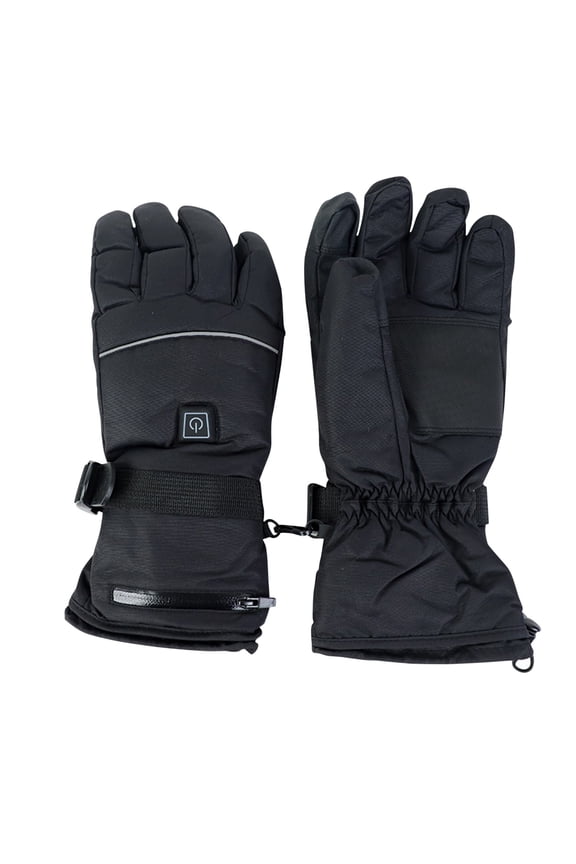 Windproof Thermal Ski Gloves Heated Buckle Cuffs Full Insulated Lining For Winter Ski Trips Black