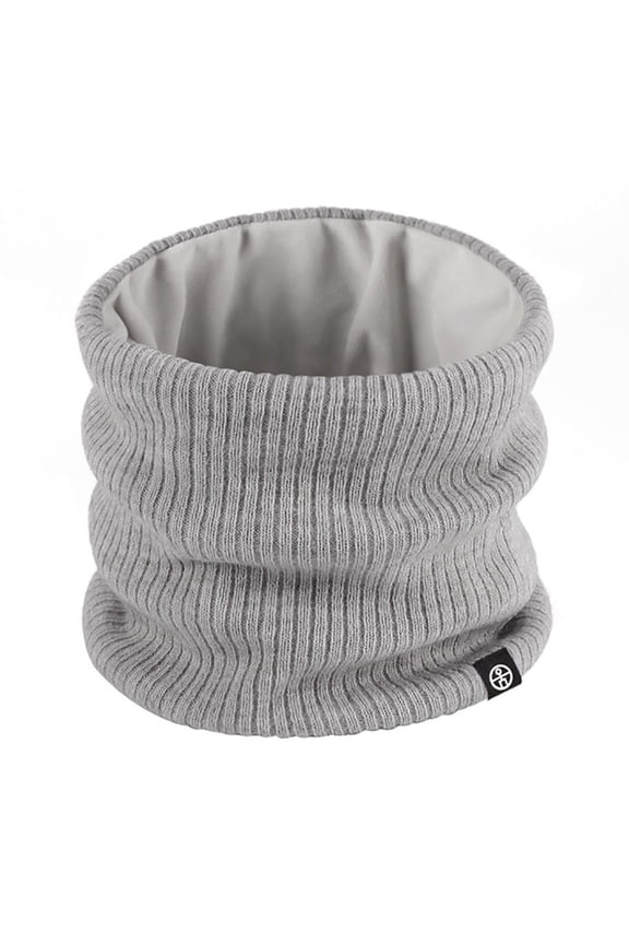 Women’s Double Lined Knit Neck Gaiter Tall Collar Wind Resistant Plush Weave Soft Skin Friendly Touch For Winter Walks Gray