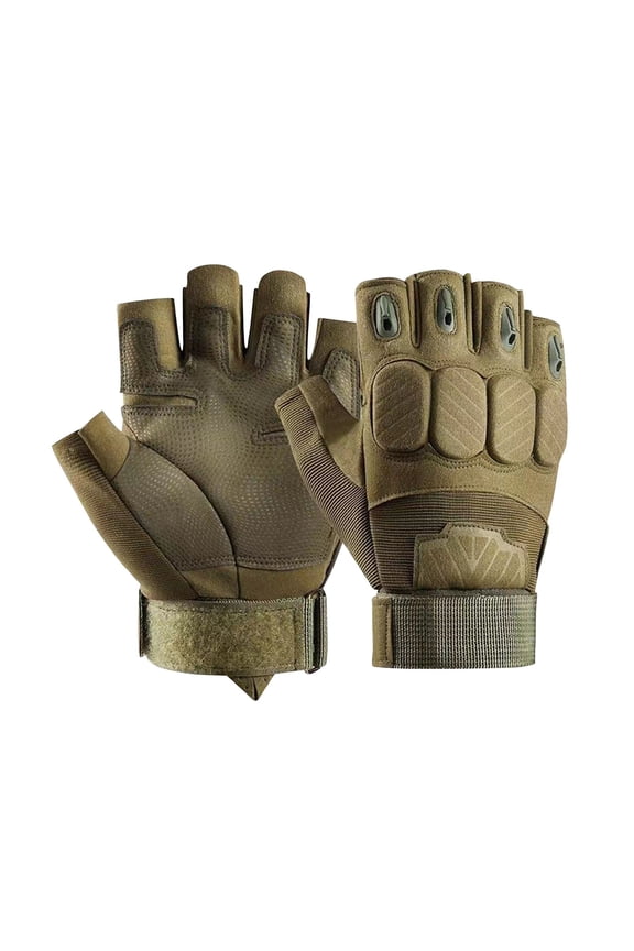 Women’s Field Fingerless Guard Gloves Hard Protective Shell Multi Vent Adjustable Strap Shock-Absorb Palm Green