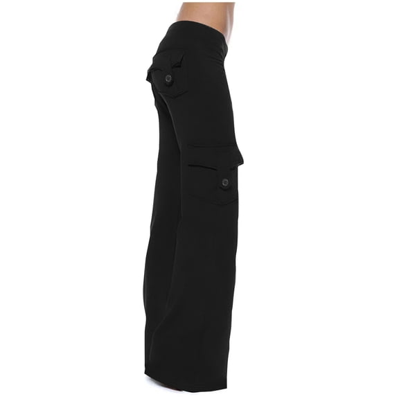 Mwjwdo Women's High-Waisted Overalls Yoga Pants Wide-Leg Loose Casual Drawstring Sweatpants with Pockets- Comfortable, Stylish, and Perfect for Any Activitynts Black XXL