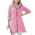 thumbnail image 1 of Mwjwdo Women's Long Zip Up Oversized Hoodie Casual Loose Tunic Long Sleeve Sweatshirt Open Front Cardigan Jacket with Pockets Pink 3 Years, 1 of 4