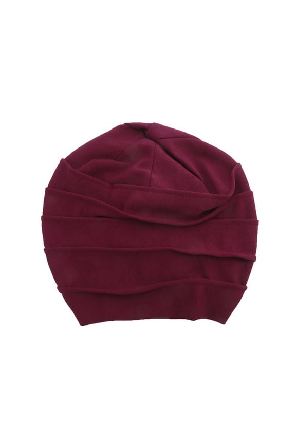 Women’s Multi Ruched Stretch Full Coverage Home Wrap Turban with Elastic Gathered Fit for Daily Skincare Red