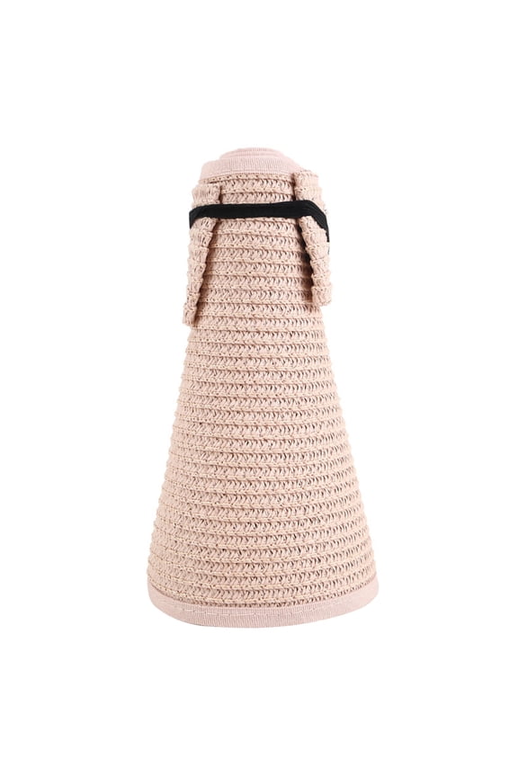 Women’s Outdoor Woven Sun Visor with Rollable Crown & Rear Elastic Drawstring for Rural Rides Gold