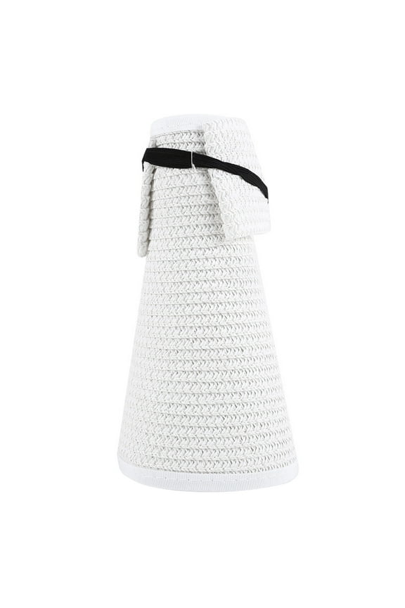 Women’s Outdoor Woven Sun Visor with Rollable Crown & Rear Elastic Drawstring for Rural Rides White