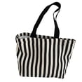 thumbnail image 1 of Mwjwdo Women's Retro Striped Knit Underarm Tote Bag, Soft Fabric Top Handle Shoulder Purse for Casual Daily Commute Black, 1 of 8