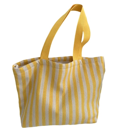 Mwjwdo Women's Retro Striped Knit Underarm Tote Bag, Soft Fabric Top Handle Shoulder Purse for Casual Daily Commute Yellow