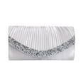 thumbnail image 1 of Mwjwdo Women's Ruched Rhinestone Glitter Evening Clutch, Sparkly Chain Crossbody Purse for Wedding Cocktail & Banquet Events Silver, 1 of 6