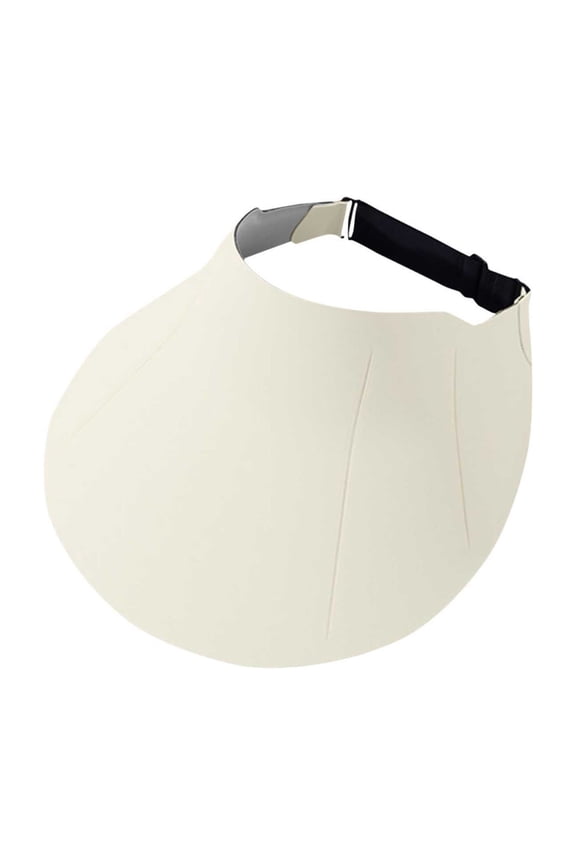 Women’s Seamed Oversized Brim Adjustable Back Clip Visor with Segmented 3D Cut for Country Trips Beige