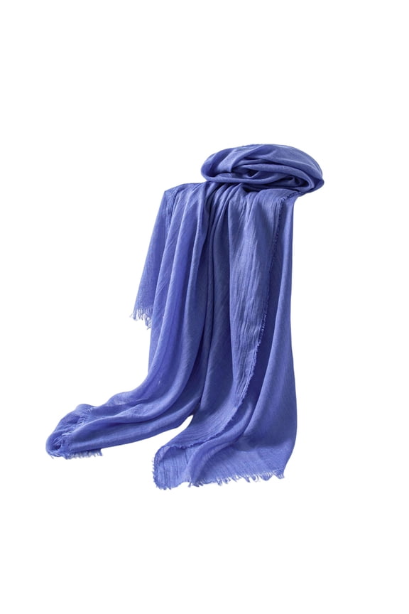 Women’s Solid Light Sun Wrap Soft Gauze Silky Lightweight Cut For Summer Jogging Blue