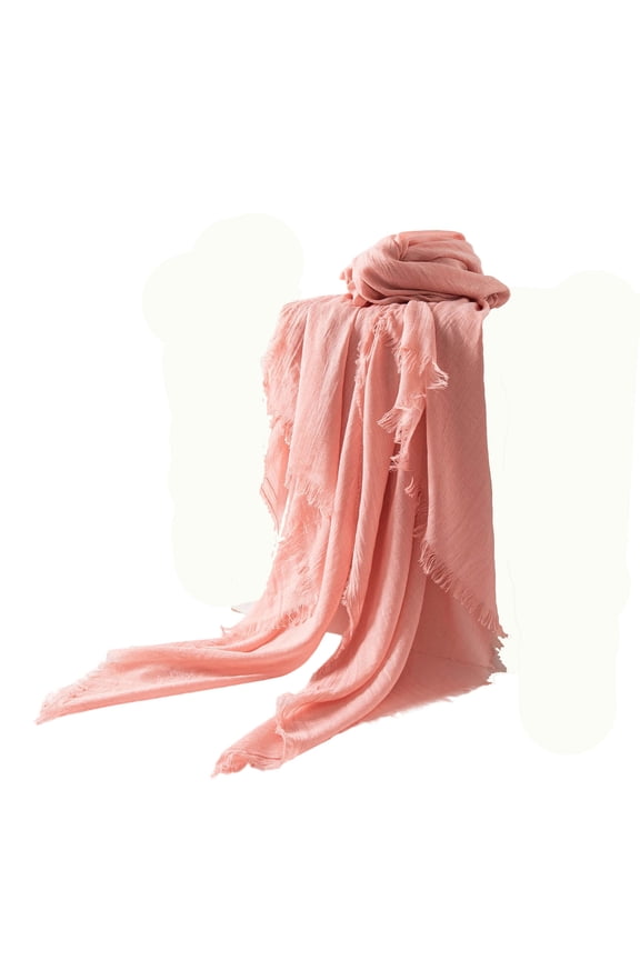 Women’s Solid Light Sun Wrap Soft Gauze Silky Lightweight Cut For Summer Jogging Pink
