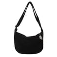 thumbnail image 1 of Mwjwdo Women's Solid Lightweight Nylon Dumpling Sling Bag, Minimalist Half Moon Crossbody Shoulder Handbag for Casual Daily Outfit Messenger Bag Black, 1 of 4