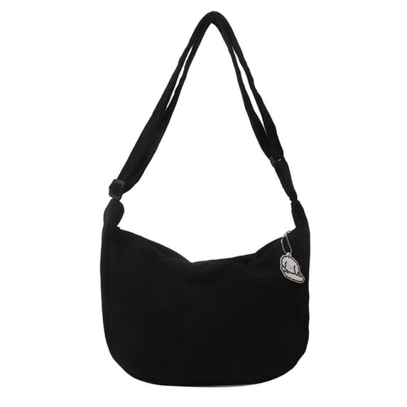 Mwjwdo Women's Solid Lightweight Nylon Dumpling Sling Bag, Minimalist Half Moon Crossbody Shoulder Handbag for Casual Daily Outfit Messenger Bag Black