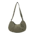 thumbnail image 1 of Mwjwdo Women's Solid Lightweight Nylon Dumpling Sling Bag, Minimalist Half Moon Crossbody Shoulder Handbag for Casual Daily Outfit Green, 1 of 5