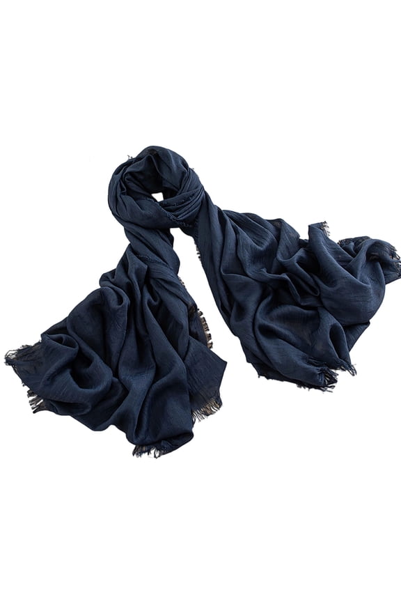 Women’s Solid Thin Sun Shield Wrap Long Light Gauze Soft Airy Texture For Office Wear Blue