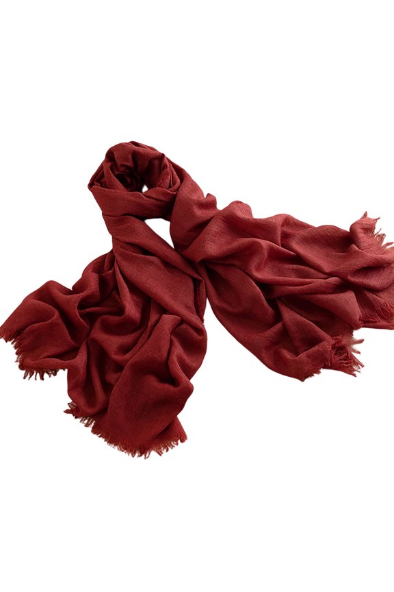 Women’s Solid Thin Sun Wrap Light Gauze Soft Silky Texture Relaxed Fit For Park Strolls Red
