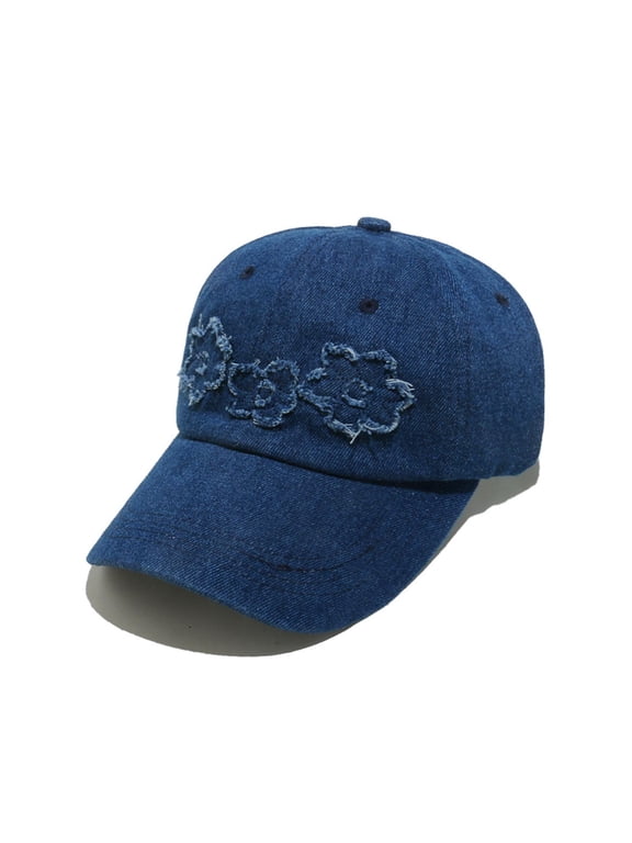 Women’s Sport Baseball Cap with Gradient Shade Extended Flat Brim for Morning Runs Blue