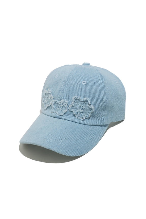 Women’s Sport Baseball Cap with Gradient Shade Extended Flat Brim for Morning Runs Blue