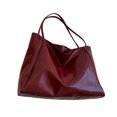 thumbnail image 1 of Mwjwdo Women's Vintage Soft Faux Leather Bucket Tote Bag, Solid Color Large Capacity Top Handle Crossbody Shoulder Purse for Daily Commute Wine, 1 of 4